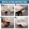 imageHVERSAILTEX Chaise Lounge Cover Indoor Velvet Chaise Slipcover High Stretch Lounge Chair Cover Luxury Armless Chaise Cover for Living Room Machine Washable BlackIvory