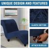 imageHVERSAILTEX Chaise Lounge Cover Indoor Velvet Chaise Slipcover High Stretch Lounge Chair Cover Luxury Armless Chaise Cover for Living Room Machine Washable BlackNavy