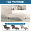 imageHVERSAILTEX Chaise Lounge Cover Indoor Velvet Chaise Slipcover High Stretch Lounge Chair Cover Luxury Armless Chaise Cover for Living Room Machine Washable BlackIvory