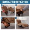 imageHVERSAILTEX Chaise Lounge Cover Indoor Velvet Chaise Slipcover High Stretch Lounge Chair Cover Luxury Armless Chaise Cover for Living Room Machine Washable BlackCamel