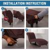 imageHVERSAILTEX Chaise Lounge Cover Indoor Velvet Chaise Slipcover High Stretch Lounge Chair Cover Luxury Armless Chaise Cover for Living Room Machine Washable BlackChocolate
