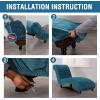imageHVERSAILTEX Chaise Lounge Cover Indoor Velvet Chaise Slipcover High Stretch Lounge Chair Cover Luxury Armless Chaise Cover for Living Room Machine Washable BlackDark Teal