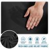 imageHVERSAILTEX Chaise Lounge Cover Indoor Velvet Chaise Slipcover High Stretch Lounge Chair Cover Luxury Armless Chaise Cover for Living Room Machine Washable BlackBlack