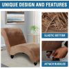 imageHVERSAILTEX Chaise Lounge Cover Indoor Velvet Chaise Slipcover High Stretch Lounge Chair Cover Luxury Armless Chaise Cover for Living Room Machine Washable BlackCamel
