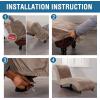 imageHVERSAILTEX Chaise Lounge Cover Indoor Velvet Chaise Slipcover High Stretch Lounge Chair Cover Luxury Armless Chaise Cover for Living Room Machine Washable BlackTaupe