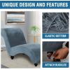 imageHVERSAILTEX Chaise Lounge Cover Indoor Velvet Chaise Slipcover High Stretch Lounge Chair Cover Luxury Armless Chaise Cover for Living Room Machine Washable BlackStone Blue
