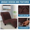 imageHVERSAILTEX Chaise Lounge Cover Indoor Velvet Chaise Slipcover High Stretch Lounge Chair Cover Luxury Armless Chaise Cover for Living Room Machine Washable BlackChocolate