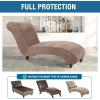 imageHVERSAILTEX Chaise Lounge Cover Indoor Velvet Chaise Slipcover High Stretch Lounge Chair Cover Luxury Armless Chaise Cover for Living Room Machine Washable BlackTaupe
