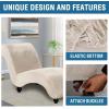 imageHVERSAILTEX Chaise Lounge Cover Indoor Velvet Chaise Slipcover High Stretch Lounge Chair Cover Luxury Armless Chaise Cover for Living Room Machine Washable BlackIvory