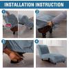 imageHVERSAILTEX Chaise Lounge Cover Indoor Velvet Chaise Slipcover High Stretch Lounge Chair Cover Luxury Armless Chaise Cover for Living Room Machine Washable BlackStone Blue