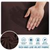 imageHVERSAILTEX Chaise Lounge Cover Indoor Velvet Chaise Slipcover High Stretch Lounge Chair Cover Luxury Armless Chaise Cover for Living Room Machine Washable BlackChocolate