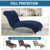imageHVERSAILTEX Chaise Lounge Cover Indoor Velvet Chaise Slipcover High Stretch Lounge Chair Cover Luxury Armless Chaise Cover for Living Room Machine Washable BlackNavy