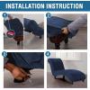 imageHVERSAILTEX Chaise Lounge Cover Indoor Velvet Chaise Slipcover High Stretch Lounge Chair Cover Luxury Armless Chaise Cover for Living Room Machine Washable BlackNavy