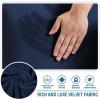 imageHVERSAILTEX Chaise Lounge Cover Indoor Velvet Chaise Slipcover High Stretch Lounge Chair Cover Luxury Armless Chaise Cover for Living Room Machine Washable BlackNavy