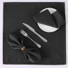 imageHVERSAILTEX Cloth Napkins Set of 12 18quot X 18quot Linen Textured Dinner Napkins Waterproof Extra Soft Thick Durable Reusable Napkins with Hemmed Edges for Dinners Weddings and Everyday Use AquaBlack