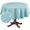 imageHVERSAILTEX Linen Textured Table Cloths Rectangle 60 x 120 Inch Premium Solid Tablecloth SpillProof Waterproof Table Cover for Dining Buffet Feature Extra Soft and Thick Fabric Wrinkle Free TaupeAqua