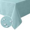 imageHVERSAILTEX Linen Textured Table Cloths Rectangle 60 x 120 Inch Premium Solid Tablecloth SpillProof Waterproof Table Cover for Dining Buffet Feature Extra Soft and Thick Fabric Wrinkle Free TaupeAqua