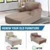imageHVERSAILTEX Velvet Chaise Lounge Cover High Stretch Chaise Chair Cover for Living Room Soft Chaise Slipcovers with Arms Luxury Velvet Chaise Lounge Dog Covers Machine Washable BlackTaupe