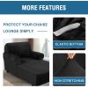 imageHVERSAILTEX Velvet Chaise Lounge Cover High Stretch Chaise Chair Cover for Living Room Soft Chaise Slipcovers with Arms Luxury Velvet Chaise Lounge Dog Covers Machine Washable BlackBlack