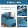 imageHVERSAILTEX Velvet Chaise Lounge Cover High Stretch Chaise Chair Cover for Living Room Soft Chaise Slipcovers with Arms Luxury Velvet Chaise Lounge Dog Covers Machine Washable BlackPeacock Blue