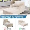 imageHVERSAILTEX Velvet Chaise Lounge Cover High Stretch Chaise Chair Cover for Living Room Soft Chaise Slipcovers with Arms Luxury Velvet Chaise Lounge Dog Covers Machine Washable BlackIvory
