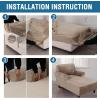 imageHVERSAILTEX Velvet Chaise Lounge Cover High Stretch Chaise Chair Cover for Living Room Soft Chaise Slipcovers with Arms Luxury Velvet Chaise Lounge Dog Covers Machine Washable BlackTaupe