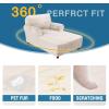 imageHVERSAILTEX Velvet Chaise Lounge Cover High Stretch Chaise Chair Cover for Living Room Soft Chaise Slipcovers with Arms Luxury Velvet Chaise Lounge Dog Covers Machine Washable BlackIvory