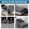 imageHVERSAILTEX Velvet Chaise Lounge Cover High Stretch Chaise Chair Cover for Living Room Soft Chaise Slipcovers with Arms Luxury Velvet Chaise Lounge Dog Covers Machine Washable BlackGrey
