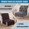 imageHVERSAILTEX Water Resistant Accent Chair Cover Reversible Quilted Accent Chair Covers Without Arms Thick Soft Durable Accent Chair Cover with AntiSlip Buckle Washable BrownBeigeBrownBeige