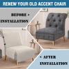 imageHVERSAILTEX Water Resistant Accent Chair Cover Reversible Quilted Accent Chair Covers Without Arms Thick Soft Durable Accent Chair Cover with AntiSlip Buckle Washable BrownBeigeIvoryBeige
