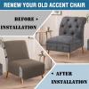 imageHVERSAILTEX Water Resistant Accent Chair Cover Reversible Quilted Accent Chair Covers Without Arms Thick Soft Durable Accent Chair Cover with AntiSlip Buckle Washable BrownBeigeTaupe BrownBeige