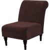 imageHVERSAILTEX Armless Accent Chair Covers Thick Velvet Armless Chair Slipcovers High Stretch Chair Covers for Living Room Hotel Machine Washable Furniture Protector with Elastic Bottom NavyChocolate