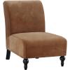 imageHVERSAILTEX Armless Accent Chair Covers Thick Velvet Armless Chair Slipcovers High Stretch Chair Covers for Living Room Hotel Machine Washable Furniture Protector with Elastic Bottom NavyCamelstriped