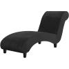 imageHVERSAILTEX Chaise Lounge Cover Indoor Velvet Chaise Slipcover High Stretch Lounge Chair Cover Luxury Armless Chaise Cover for Living Room Machine Washable BlackBlack