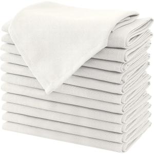 imageHVERSAILTEX Cloth Napkins Set of 12 18quot X 18quot Linen Textured Dinner Napkins Waterproof Extra Soft Thick Durable Reusable Napkins with Hemmed Edges for Dinners Weddings and Everyday Use AquaIvory