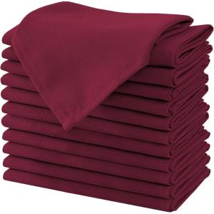 imageHVERSAILTEX Cloth Napkins Set of 12 18quot X 18quot Linen Textured Dinner Napkins Waterproof Extra Soft Thick Durable Reusable Napkins with Hemmed Edges for Dinners Weddings and Everyday Use AquaChristmas Red