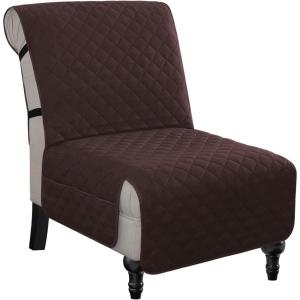 imageHVERSAILTEX Water Resistant Accent Chair Cover Reversible Quilted Accent Chair Covers Without Arms Thick Soft Durable Accent Chair Cover with AntiSlip Buckle Washable BrownBeigeBrownBeige