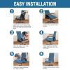 imageHVERSAILTEX Computer Office Chair Covers  Protective ampamp Stretchable Universal Stretch Rotating Chair Cover SlipcoverIsland FossiDusty Blue