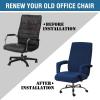 imageHVERSAILTEX Computer Office Chair Covers  Protective ampamp Stretchable Universal Stretch Rotating Chair Cover SlipcoverIsland FossiNavy