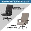 imageHVERSAILTEX Computer Office Chair Covers  Protective ampamp Stretchable Universal Stretch Rotating Chair Cover SlipcoverIsland FossiTaupe