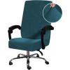 imageHVERSAILTEX Velvet Home Office Chair Covers Stretchable Computer Desk Chair Covers Mid  High Back Universal Executive Boss Chair Covers Gaming Chair Cover Removable Machine Washable ChocolateDark Teal