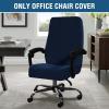 imageHVERSAILTEX Velvet Home Office Chair Covers Stretchable Computer Desk Chair Covers Mid  High Back Universal Executive Boss Chair Covers Gaming Chair Cover Removable Machine Washable ChocolateNavy