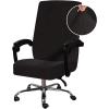 imageHVERSAILTEX Velvet Home Office Chair Covers Stretchable Computer Desk Chair Covers Mid  High Back Universal Executive Boss Chair Covers Gaming Chair Cover Removable Machine Washable ChocolateBlack