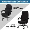 imageHVERSAILTEX Velvet Home Office Chair Covers Stretchable Computer Desk Chair Covers Mid  High Back Universal Executive Boss Chair Covers Gaming Chair Cover Removable Machine Washable ChocolateBlack