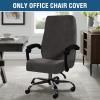 imageHVERSAILTEX Velvet Home Office Chair Covers Stretchable Computer Desk Chair Covers Mid  High Back Universal Executive Boss Chair Covers Gaming Chair Cover Removable Machine Washable ChocolateDark Gray