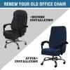 imageHVERSAILTEX Velvet Home Office Chair Covers Stretchable Computer Desk Chair Covers Mid  High Back Universal Executive Boss Chair Covers Gaming Chair Cover Removable Machine Washable ChocolateNavy
