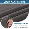imageHVERSAILTEX Velvet Home Office Chair Covers Stretchable Computer Desk Chair Covers Mid  High Back Universal Executive Boss Chair Covers Gaming Chair Cover Removable Machine Washable ChocolateDark Gray