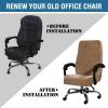 imageHVERSAILTEX Velvet Home Office Chair Covers Stretchable Computer Desk Chair Covers Mid  High Back Universal Executive Boss Chair Covers Gaming Chair Cover Removable Machine Washable ChocolateCamel