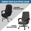 imageHVERSAILTEX Velvet Home Office Chair Covers Stretchable Computer Desk Chair Covers Mid  High Back Universal Executive Boss Chair Covers Gaming Chair Cover Removable Machine Washable ChocolateDark Gray