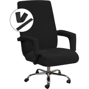 imageHVERSAILTEX Computer Office Chair Covers  Protective ampamp Stretchable Universal Stretch Rotating Chair Cover SlipcoverIsland FossiBlack